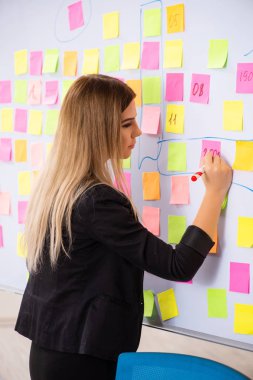 Çakışan öncelikleri kavram genç güzel businesslady 