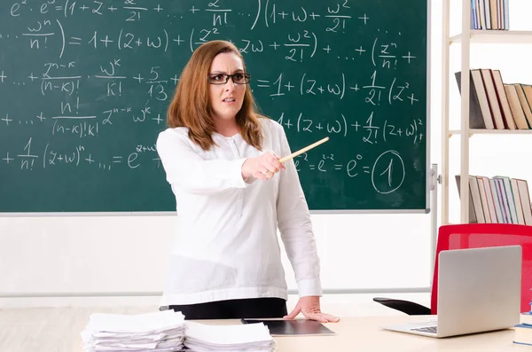 Profesora de matemáticas en el aula — Foto de Stock