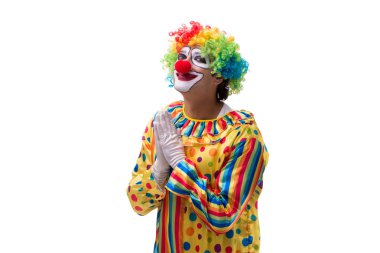 Beyaz arka planda izole komik palyaço
