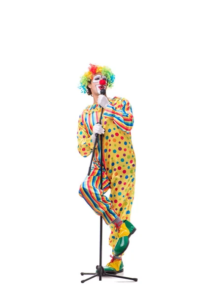 Lustige Clown isoliert auf weißem Hintergrund — Stockfoto