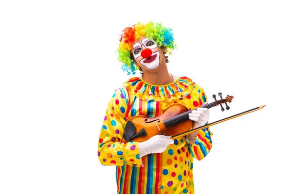 Männlicher Clown isoliert auf weiß — Stockfoto