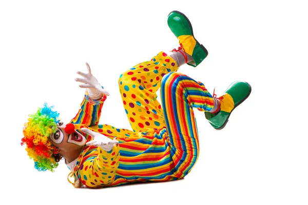 Mužské klaun izolované na bílém — Stock fotografie