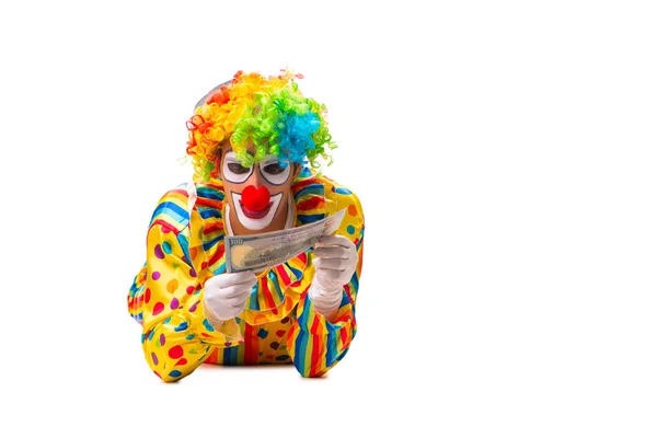 Clown maschio isolato su bianco — Foto Stock