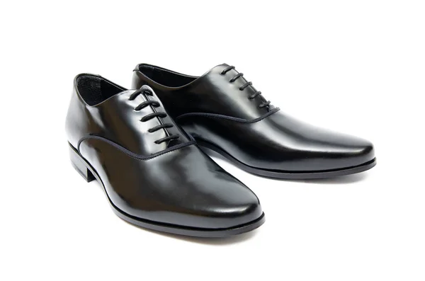 Fekete cipő elszigetelt fehér háttér — Stock Fotó