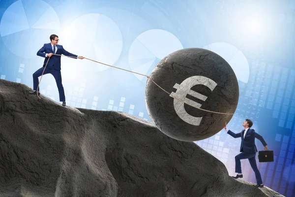 Trader trading in euro currency — Stock Photo, Image