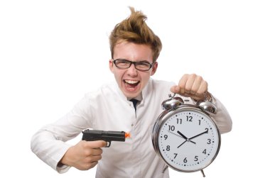 Beyaz tenli komik doktor.