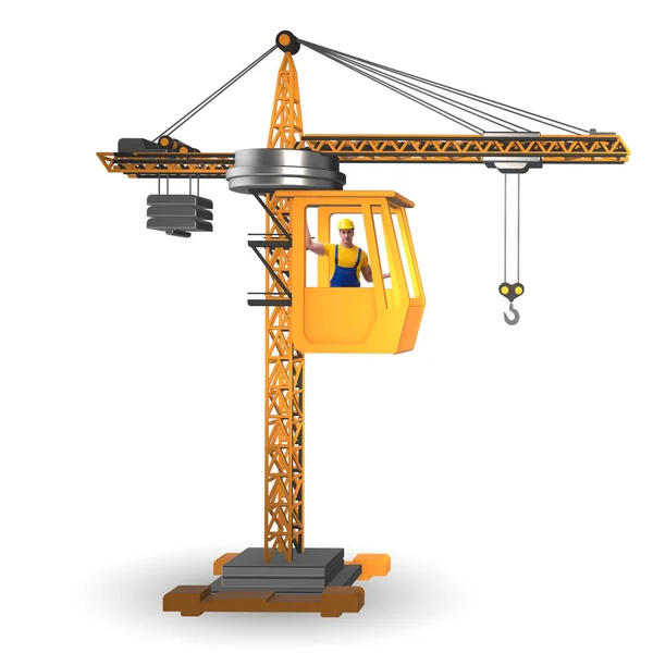 Construction crane operated by the operator — Stock Photo, Image