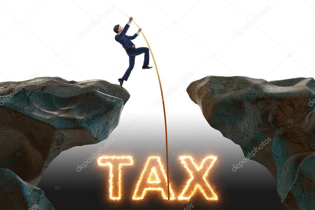 Businessman in tax payment concept