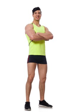 Beyaz izole güçlü erkek atlet