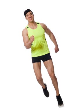 Beyaz izole güçlü erkek atlet