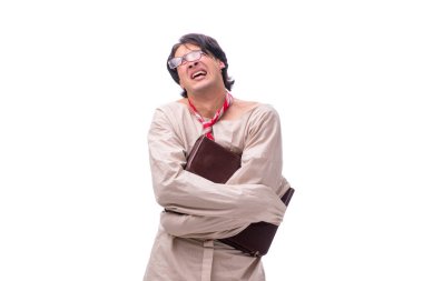 Beyaz tenli genç çılgın adam.