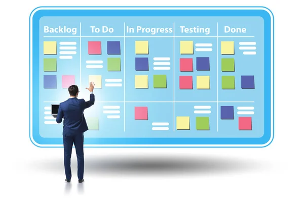 Businessman in agile methods concept