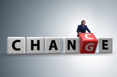 Businessman taking chance for change clipart
