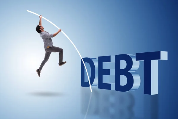 Joven estudiante en concepto de préstamo y deuda — Foto de Stock