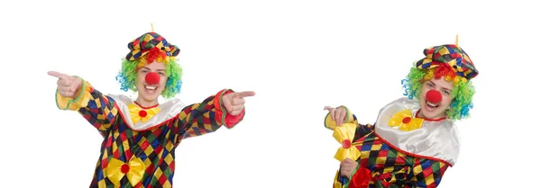 Clown isoliert auf weißem Hintergrund — Stockfoto