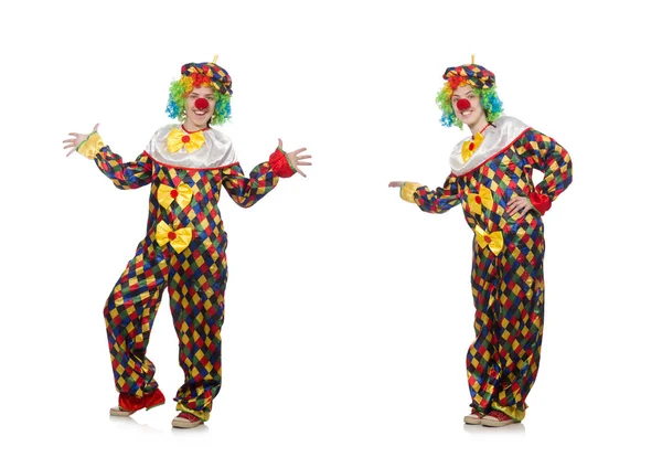 Clown isolerad på den vita bakgrunden — Stockfoto