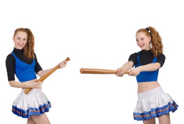 Amigo kız beyaz arka planda izole edilmiş.