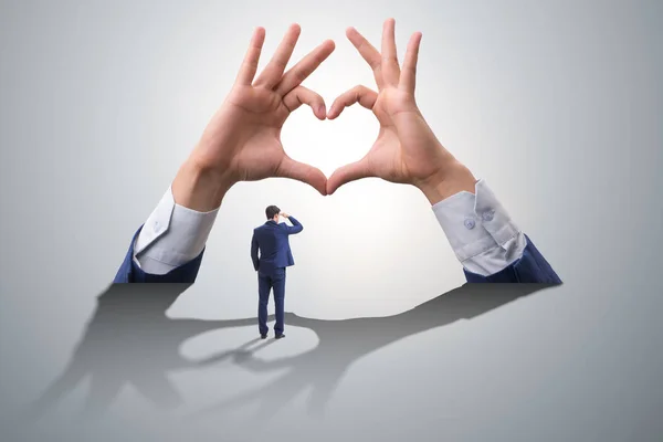 Hands showing heart gesture in love concept — Stock Photo, Image