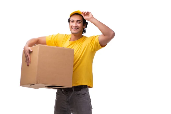 Young male courier with box — Stock Photo, Image