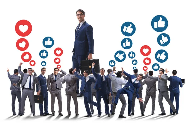 Concepto de redes sociales con empresarios — Foto de Stock
