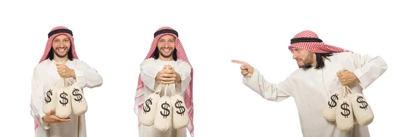 Arabský obchodník s pytle peněz — Stock fotografie