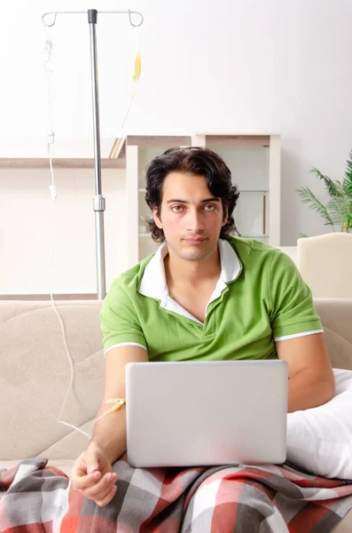 Young man suffering at home — Stock Photo, Image