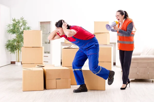 Professional movers doing home relocation