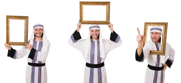 흰색 절연 액자와 아랍 남자 — 스톡 사진