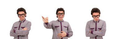 Beyaz tenli genç bir erkek öğrenci.