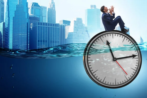 Affärsman i tidsfristen och time management koncept — Stockfoto