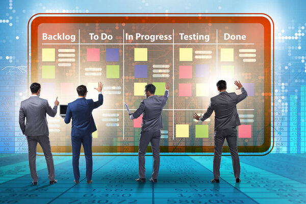 Бизнесмен в гибких методов концепции
