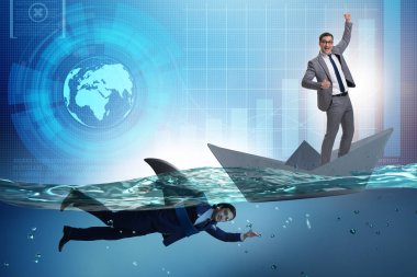 İşadamları köpekbalığı ile rekabet kavramı içinde