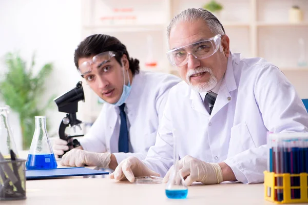 Dva chemici pracující v laboratoři — Stock fotografie