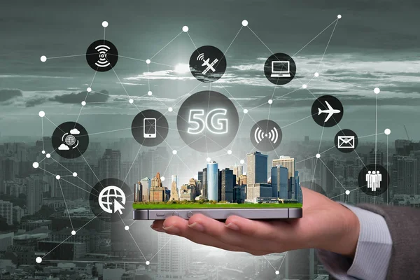 5g concetto di tecnologia di connessione internet — Foto Stock