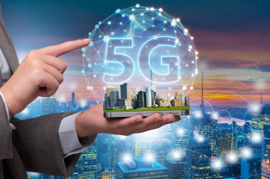5g concept of internet connection technology clipart