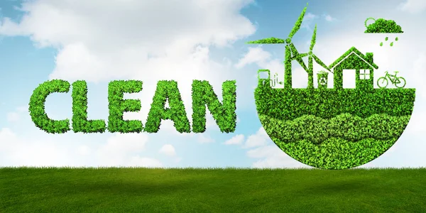 Ekologiczna koncepcja czystej energii - 3d renderowania — Zdjęcie stockowe