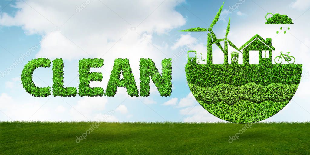 Ecological concept of clean energy - 3d rendering
