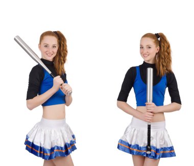 Amigo kız beyaz arka planda izole edilmiş.