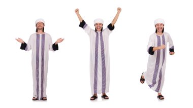 Beyaz üzerine izole edilmiş Arap adam kavramı