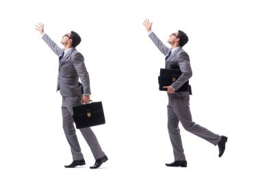 Genç ve zarif iş adamı beyazlar içinde. 