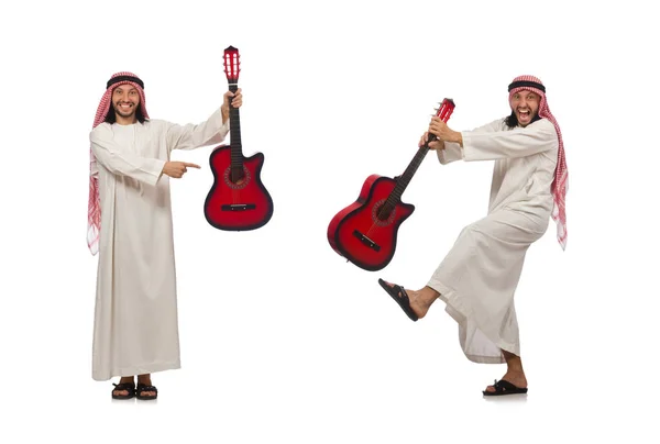 Arab muž hraje izolované na bílém — Stock fotografie