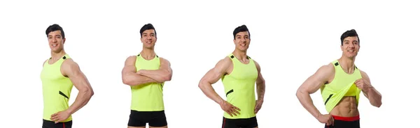 Hombre muscular aislado en blanco —  Fotos de Stock