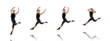 Beyaz arka plan üzerinde izole dansçı