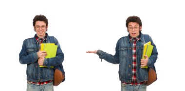 Beyaz tenli genç öğrenci.