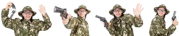 Коллаж смешных солдатских фотографий — стоковое фото