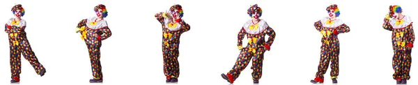 Rolig manlig clown isolerad på vitt — Stockfoto