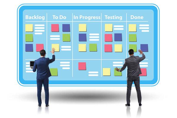 Бизнесмен в гибких методов концепции
