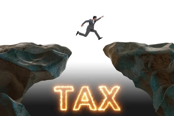 Affärsman inom skattebetalningskonceptet — Stockfoto