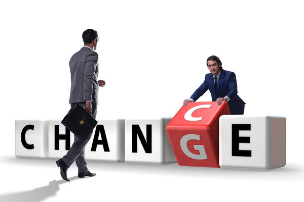 Businessman in change and chance concept