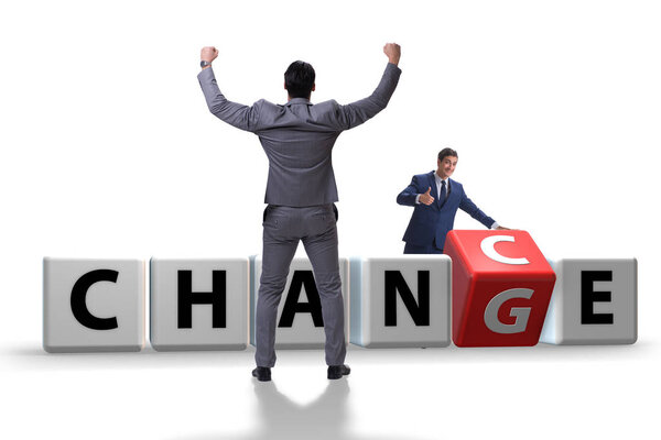 Businessman in change and chance concept